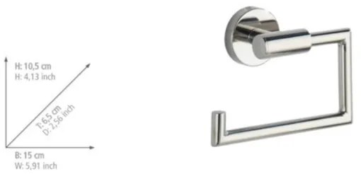 WENKO 20216100 - WC-papírtartó BOSIO SHINE 15x10,5 cm rozsdamentes acél/ezüst