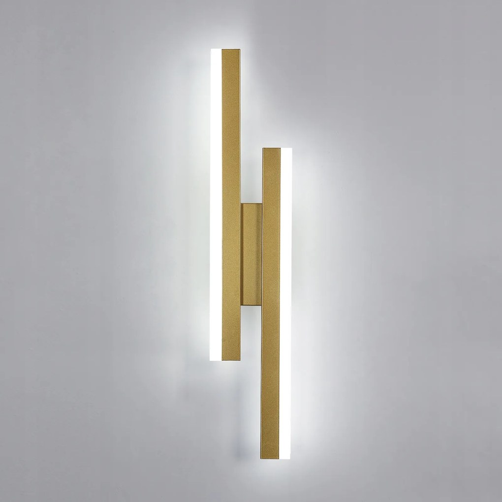 Kinkiet Scienny Led Lampa Złoty Wewnetrzny Nowoczesny Do Salonu 16W 6500K