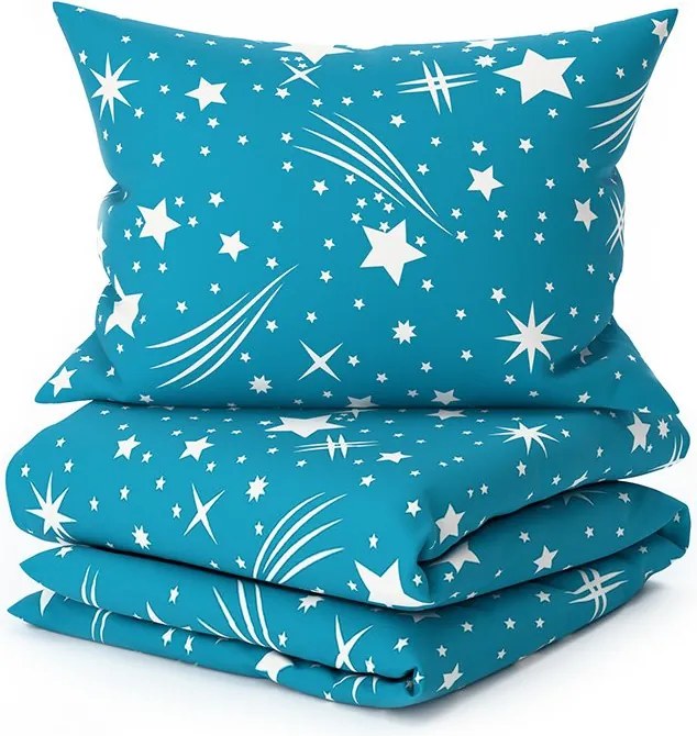 Krepp ágynemű NIGHT SKY POLY türkiz Ágyneműhuzat mérete: 70 x 90 cm | 140 x 200 cm