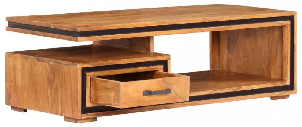 vidaXL tömör akácfa dohányzóasztal 100 x 45 x 33 cm