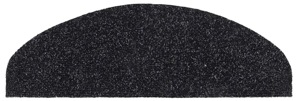 10 db fekete tűlyukasztott öntapadó lépcsőszőnyeg 65x21x4 cm