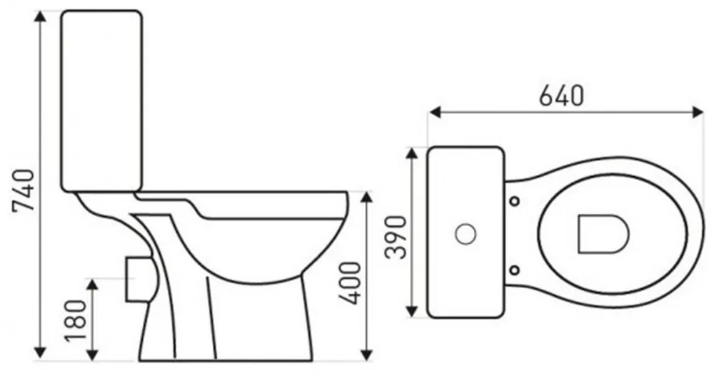 C-CLEAR monoblokkos WC hátsó kifolyással ülőkével