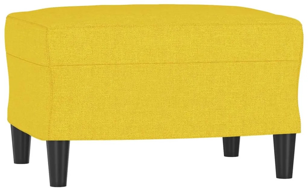 világossárga szövet kanapéfotel lábtartóval 60 cm