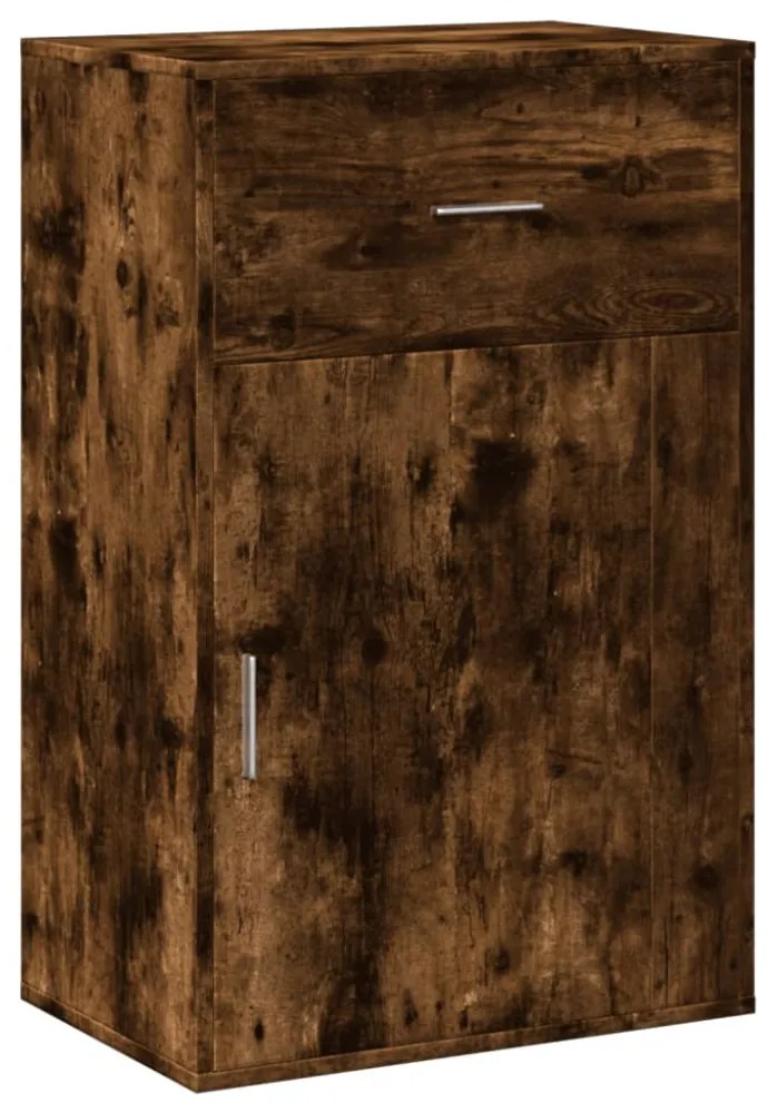 füstös tölgy színű szerelt fa tárolószekrény 56,5 x 39 x 90 cm
