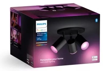 Philips Hue FUGATO 3xGU10/4,2W/230V RGBW LED dimm. spot fekete