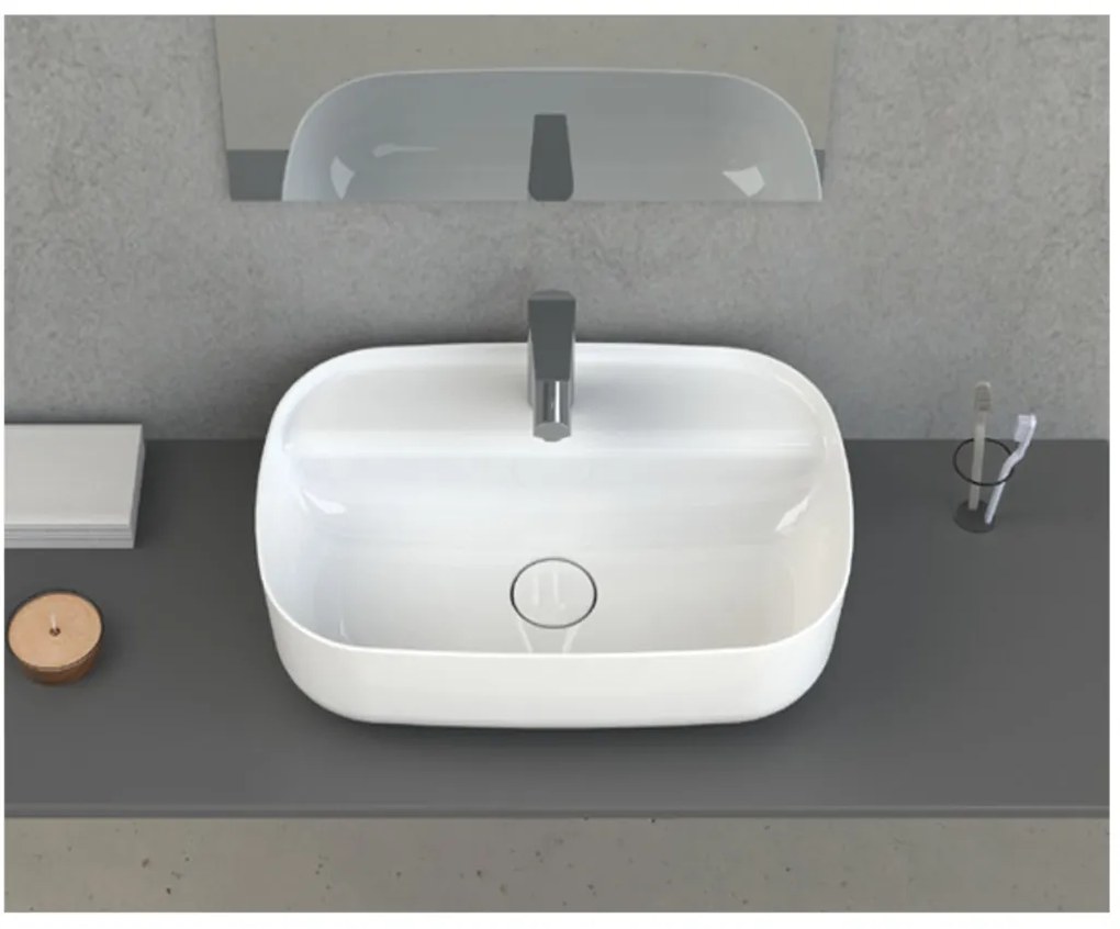 CeraStyle AQUA - PULTRA ültethető - Top Counter - porcelán mosdó - 60 x 40 cm