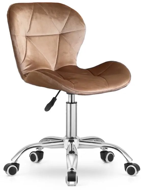 Dolgozószobai szett – összecsukható íróasztal ZARIMO 80×40 cm fehér + irodai szék AVOLA VELVET világosbarna