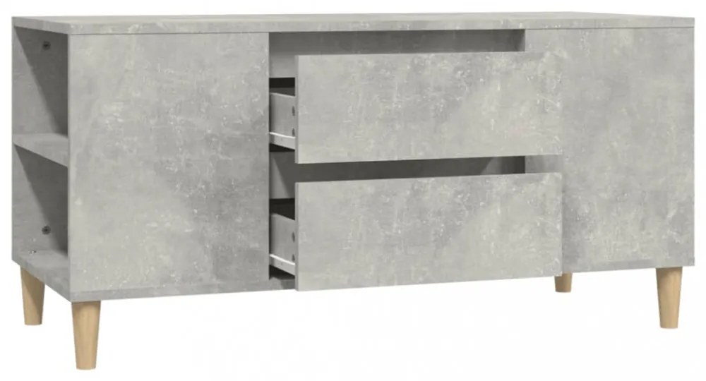 betonszürke szerelt fa TV-szekrény 102 x 44,5 x 50 cm