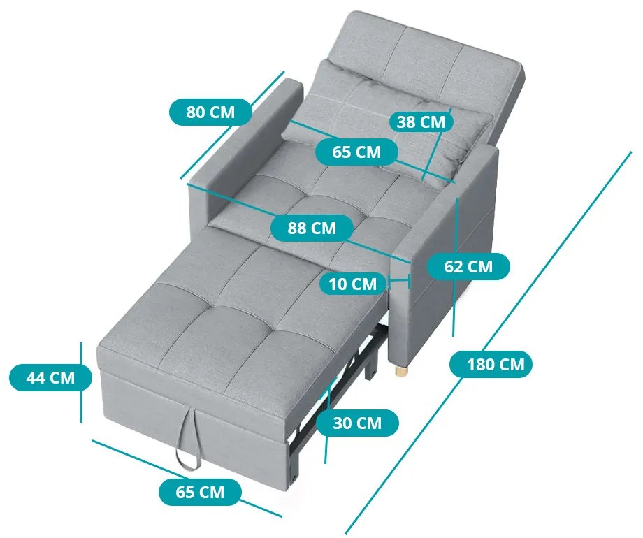 Fekvőfotel kartámasszal