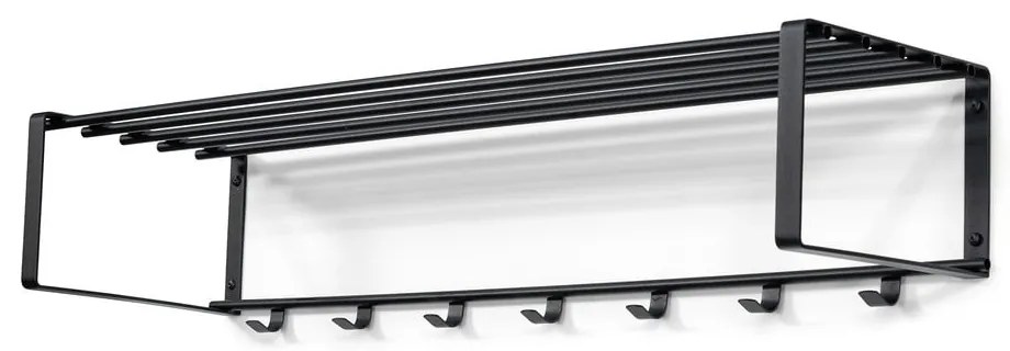 Fekete fém fali fogas polccal 100 cm Rex – Spinder Design