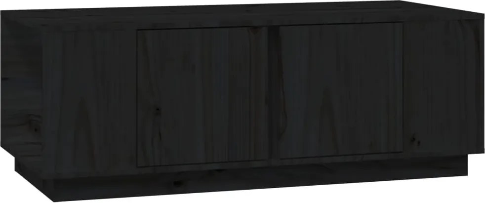 vidaXL fekete tömör fenyőfa dohányzóasztal 110x50x40 cm