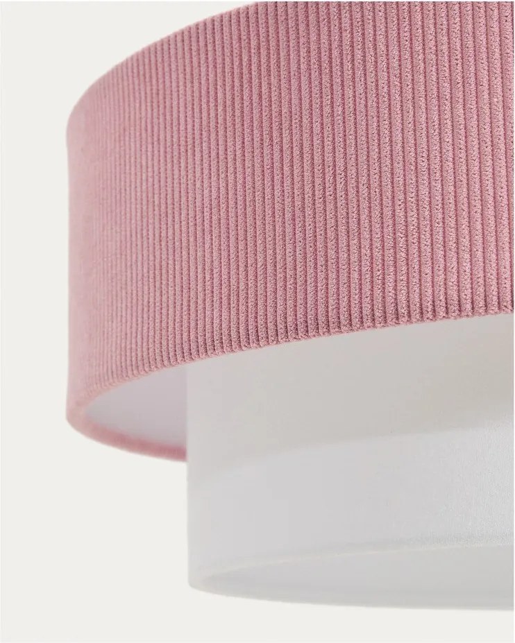Fehér-világos rózsaszín gyerek lámpa textil búrával Bianella – Kave Home