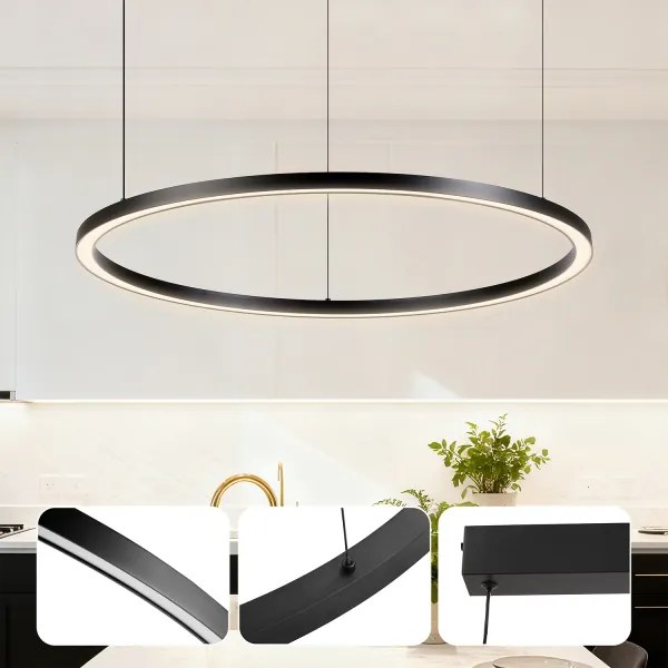 BRILAGI - LED fényerőszabályozható kábeles függőlámpa PORTOFINO LED/60W/230V átm. 80 cm fekete + távirányító