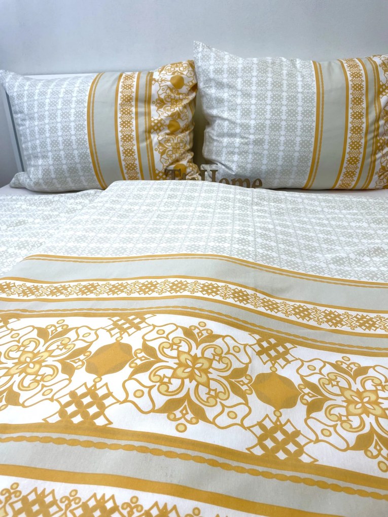 Pamut ágynemű Angelika Gold TiaHome - 1x Párna 90x70cm, 1x Paplan 140x220cm