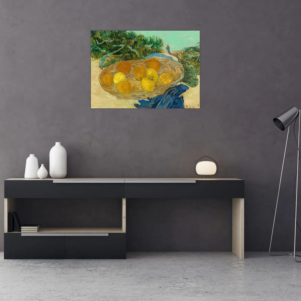 Kép - Vincent van Gogh, Still Life of  Oranges and Lemons with  Blue Gloves, reprodukciók (70x50 cm)