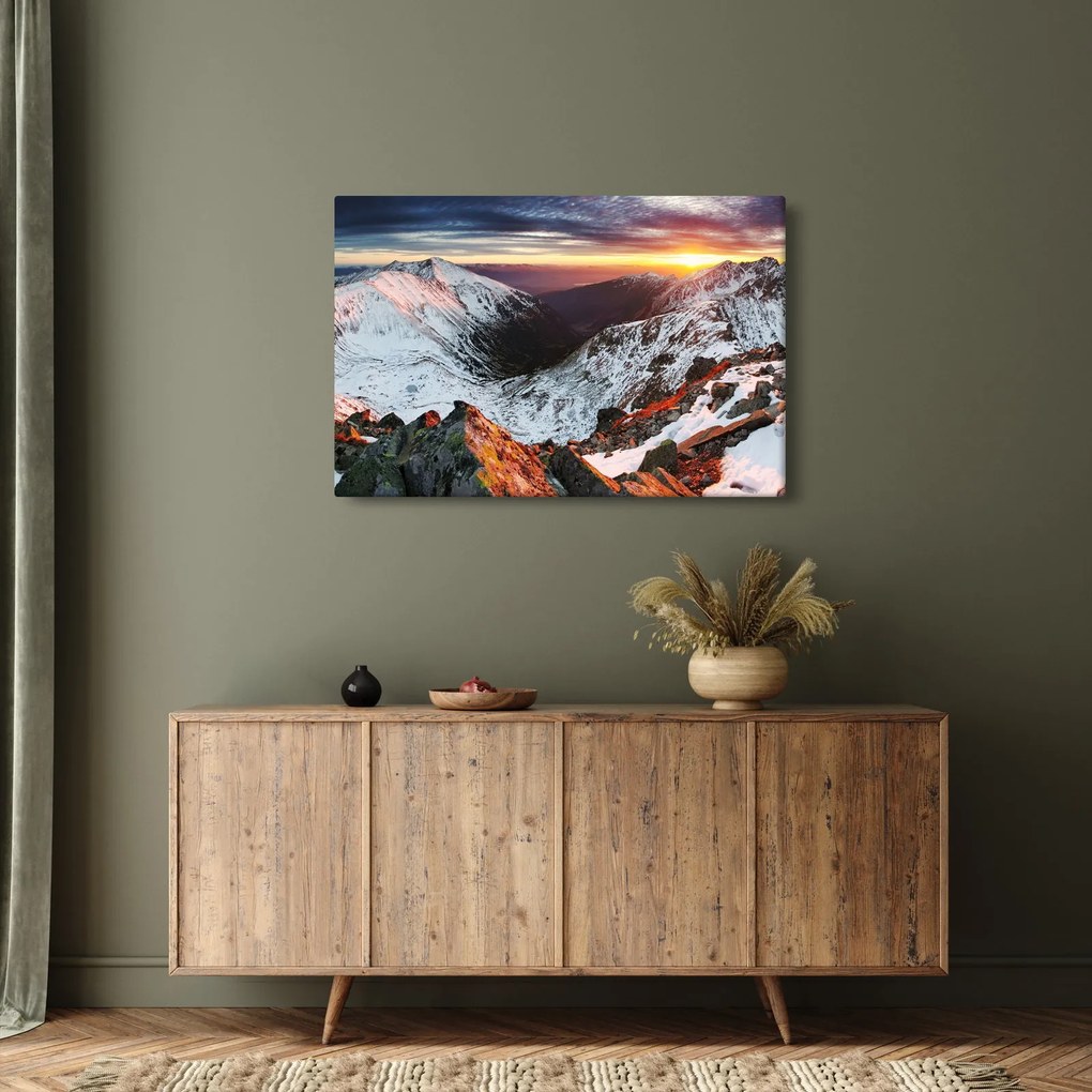Kép - Téli hegyi panoráma (90x60 cm)