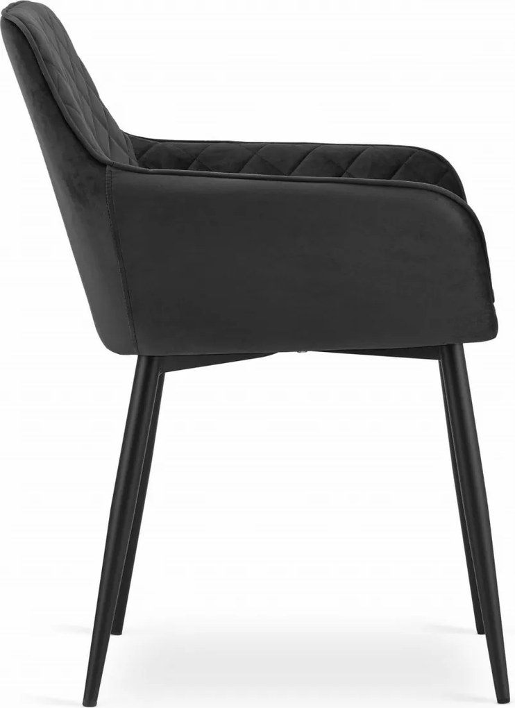 AKCIÓ Fekete bársonyszék NOLA II. minőség