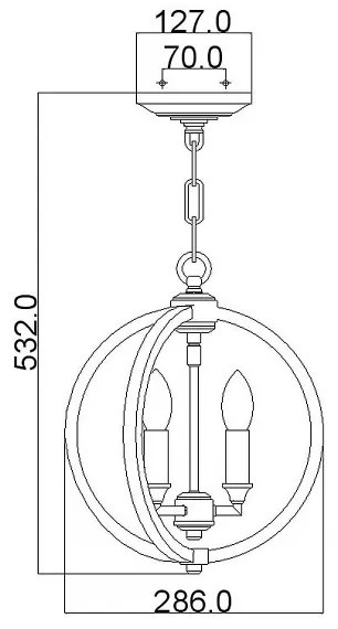 Feiss FE-CORINNE-3P-S - Csillár láncon CORINNE 3xE14/60W/230V