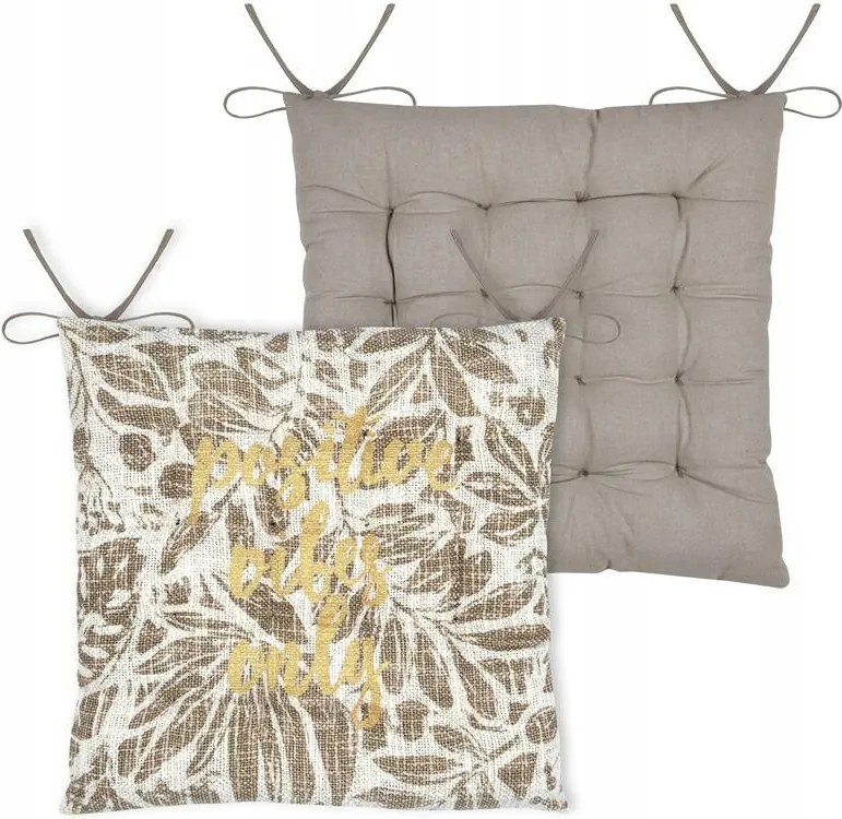 Hemera székpárna 38x38 felirat positive vibes only boho troczki