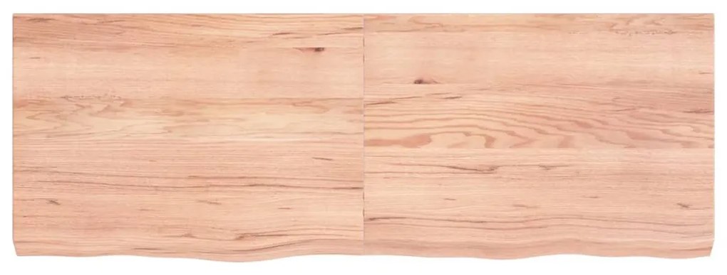 világosbarna kezelt tömör tölgyfa fali polc 140 x 50 x (2-6) cm