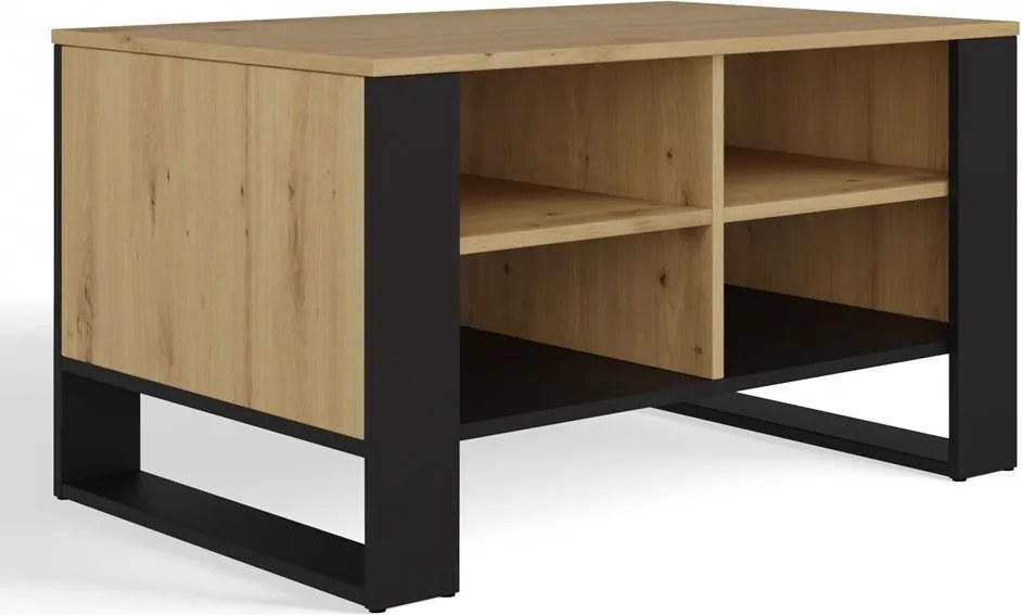 MIX 4P dohányzóasztal, 90x50x58 cm, tölgy-fekete