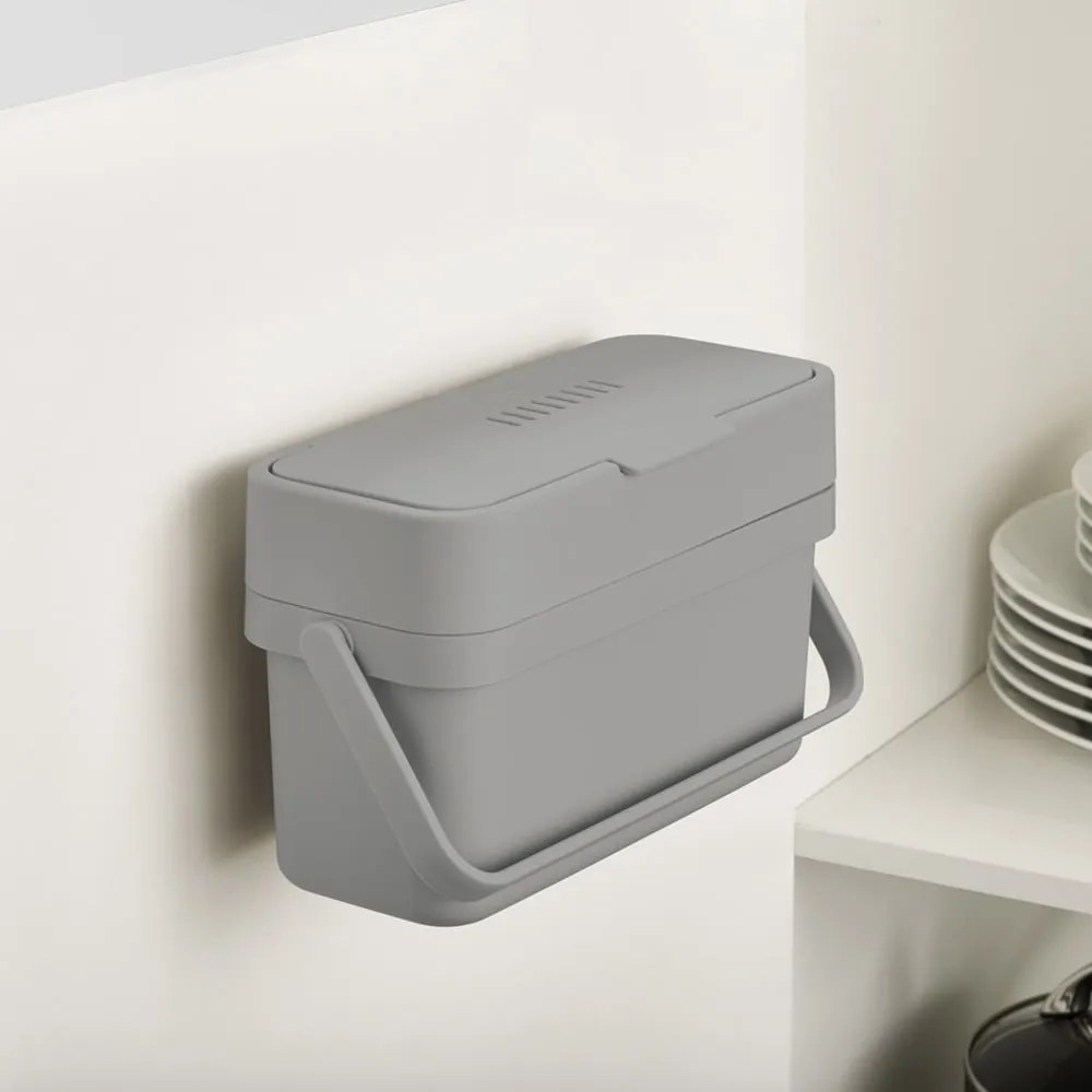 Szürke komposztálható hulladék gyűjtő 4 l Duo – Joseph Joseph