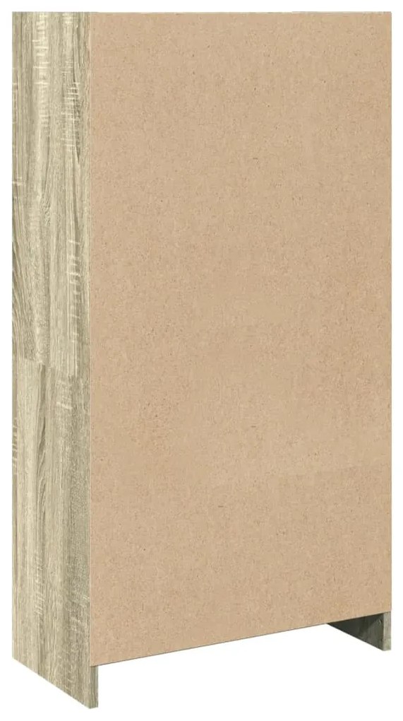 sonoma tölgy színű szerelt fa könyvszekrény 57x28,5x107,5 cm