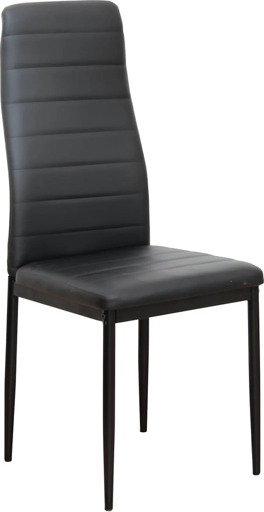 Szék, fekete műbőr/fekete fém, COLETA NOVA