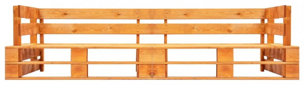 2 személyes mézbarna fa kerti raklapkanapé