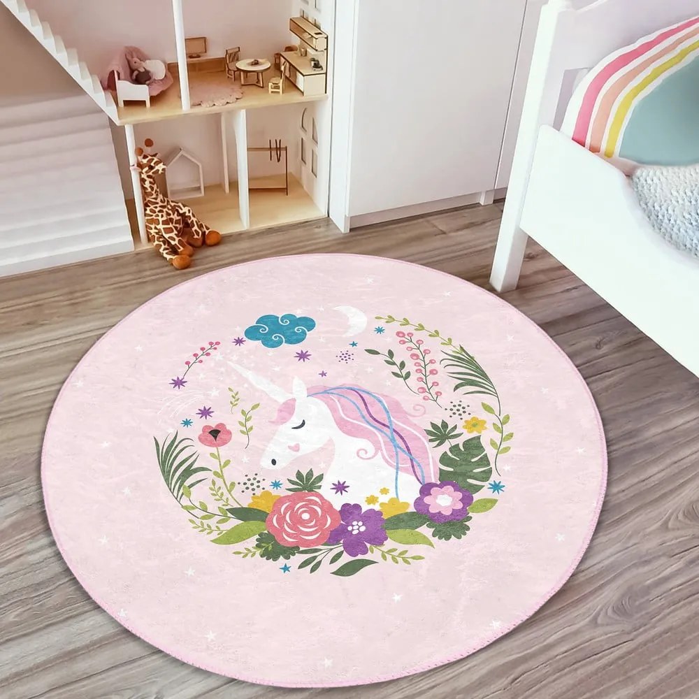 Rózsaszín gyerek szőnyeg ø 80 cm Comfort – Mila Home