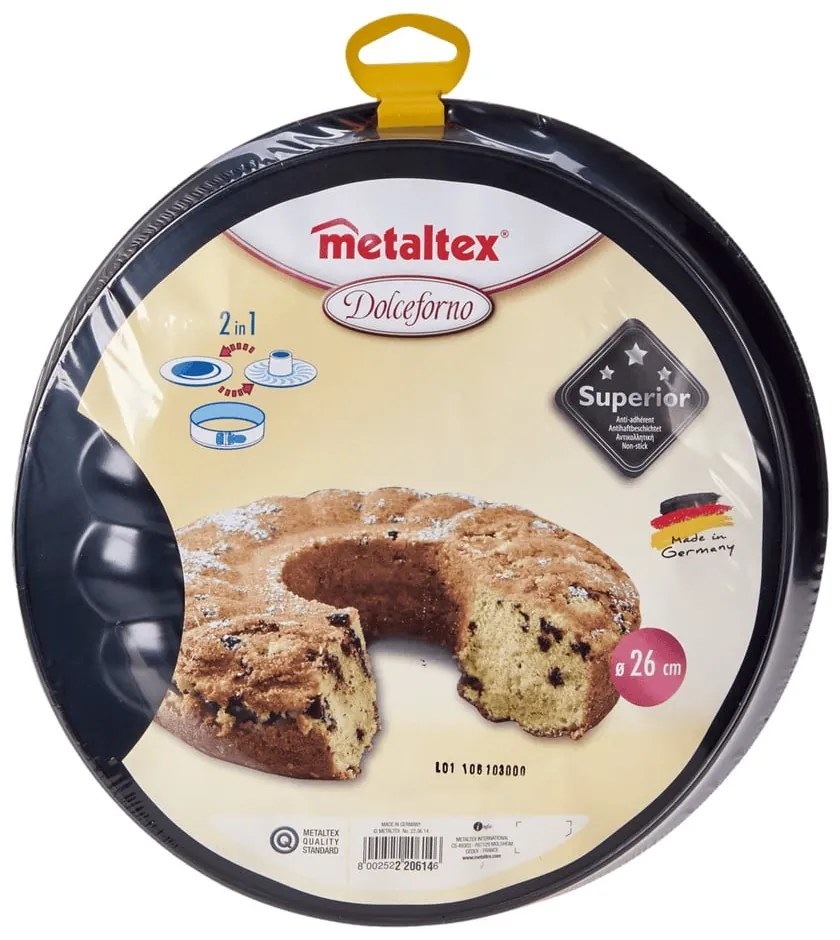 Springform torta és kuglóf sütőforma, ø 26 cm - Metaltex