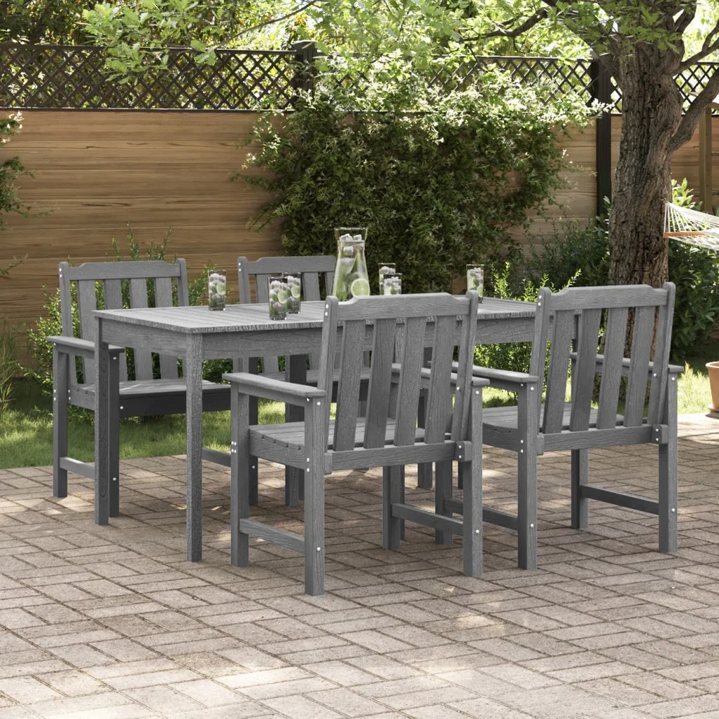 Kerti Étkezőszékek 4 db Világosszürke 65.5x55.5x88 cm HDPE