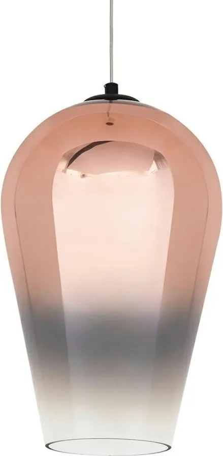 KING HOME JD9043L-30COPPER VENZA Egyágú Függesztett Lámpa Üveg E27 IP20