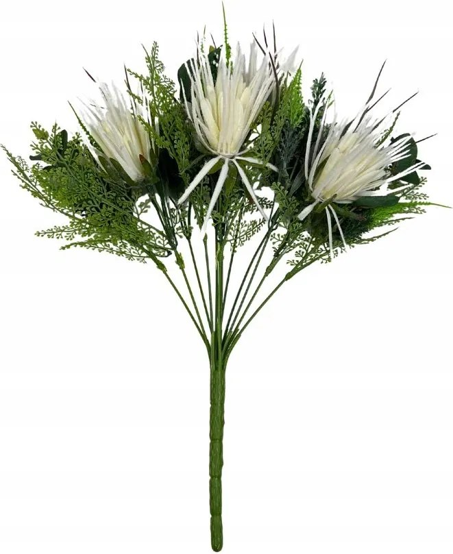 Bogáncs csokor 44 cm fehér művirág kiegészítők
