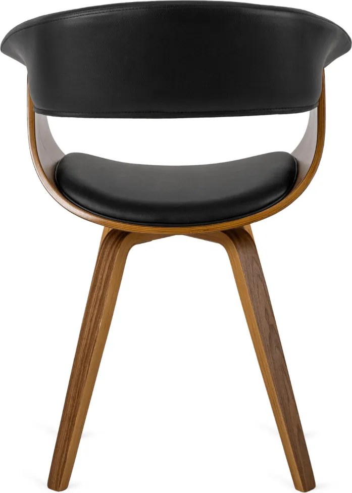 Ohio szék fekete színben, műbőr kárpittal, hajlított rétegelt lemez vázzal