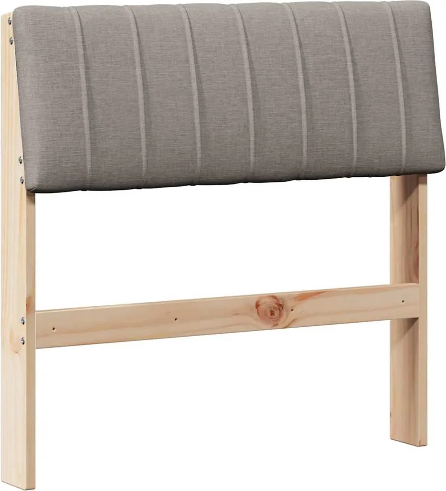 vidaXL Kárpitozott fejtámla Tópszínű 75 cm Tömör fenyőfa
