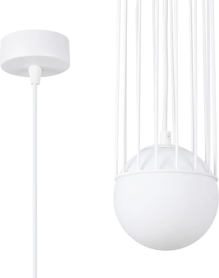 Fehér függőlámpa üveg búrával Belinda – Sollux