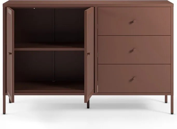 Borvörös fém komód 140x90x40 cm Fayna – Marckeric