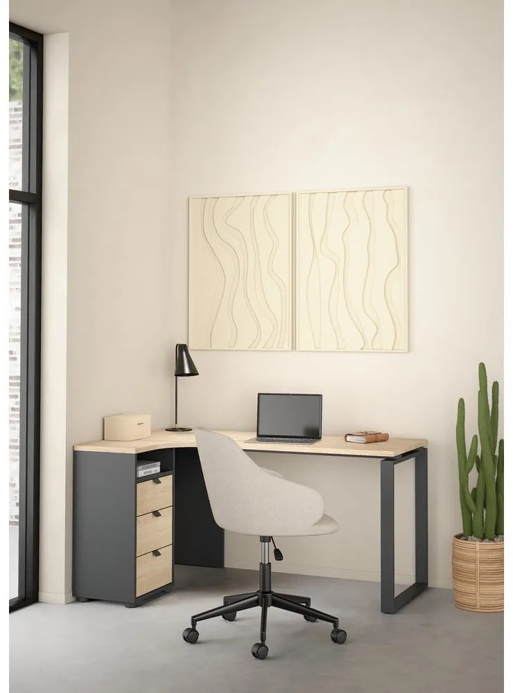 Íróasztal tölgyfa dekoros asztallappal 100x150 cm Sign – Tvilum