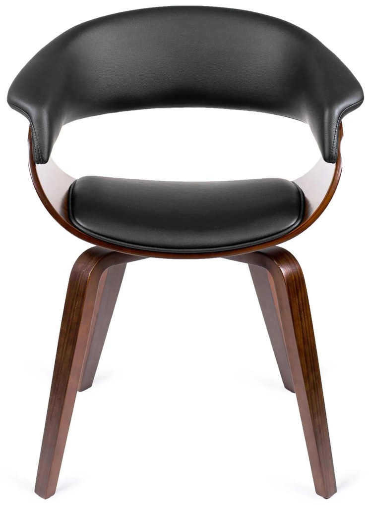 Elegáns Étkezőszék Dió/Fekete Eco-bőr Kárpittal. GARY