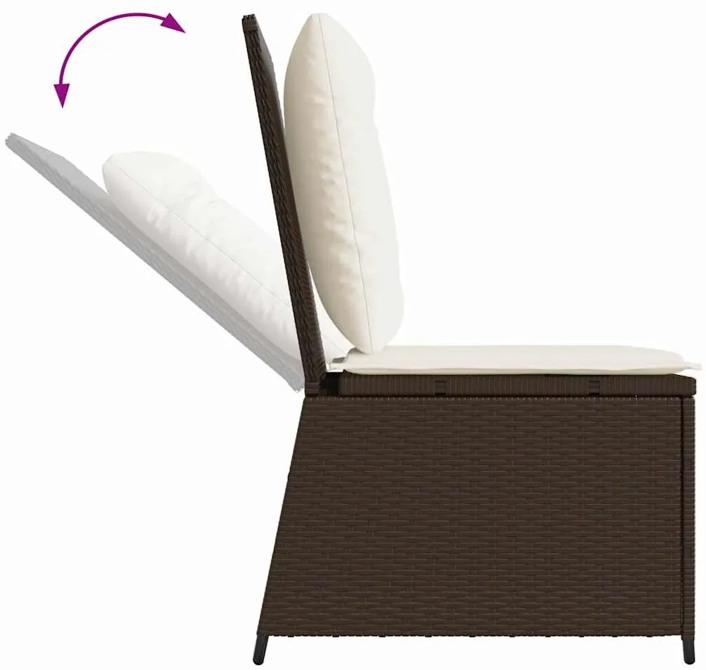 Kerti kanapé párnával Barna Poli rattan