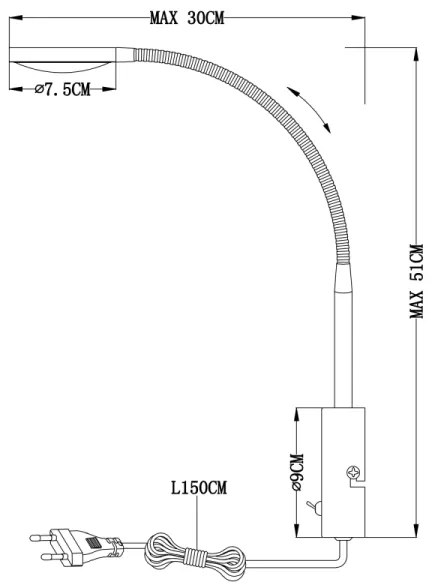 Globo 24103W - LED Fali lámpa PEGASI LED/6W/230V