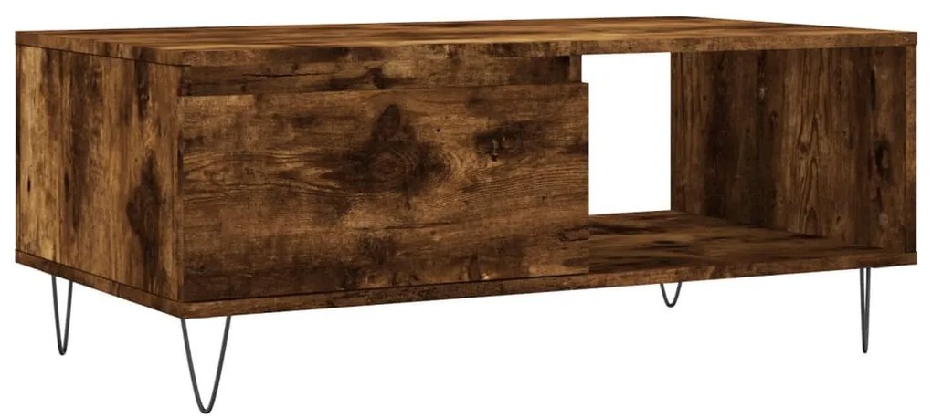 Füstös tölgy színű fatermék dohányzóasztal 90x50x36,5 cm