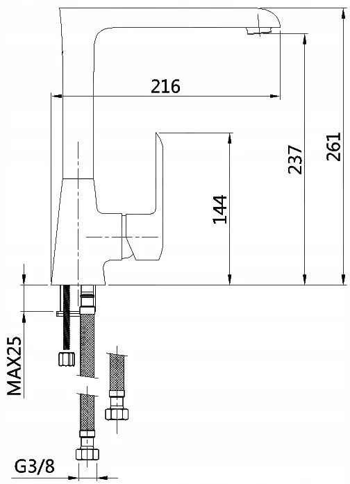 Invena Siros, szabadon álló mosogató csaptelep, króm, BZ-90-L01-A