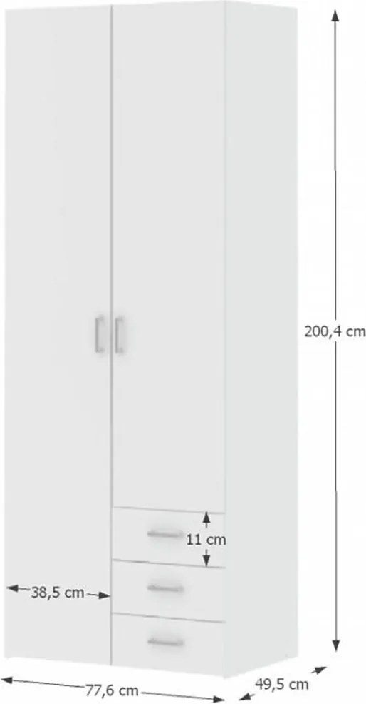 Szekrény, fehér, GWEN 70425