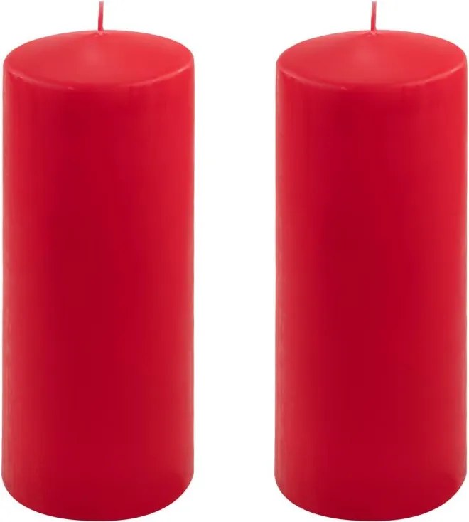Oszlopgyertya készlet 25 cm Ø 10 cm 2 db piros