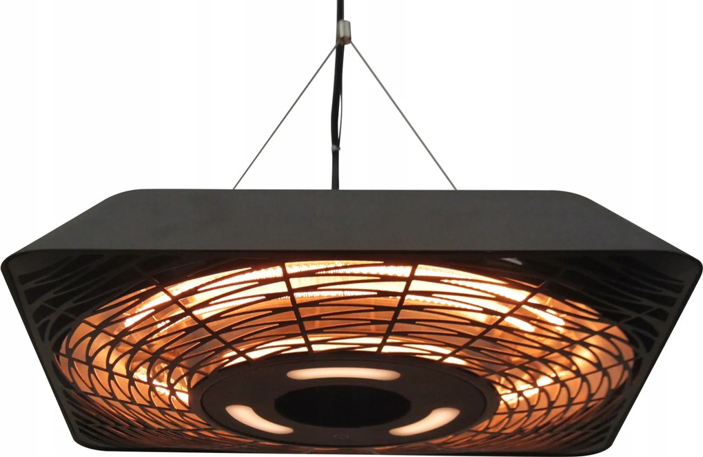 Függő Mennyezeti Radiátor Elektromos Terasz Távirányítóval Elegáns Fekete