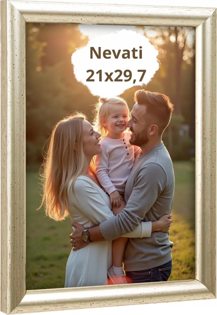 Képkeret 21x29,7 A4 oklevél ezüst, üveg