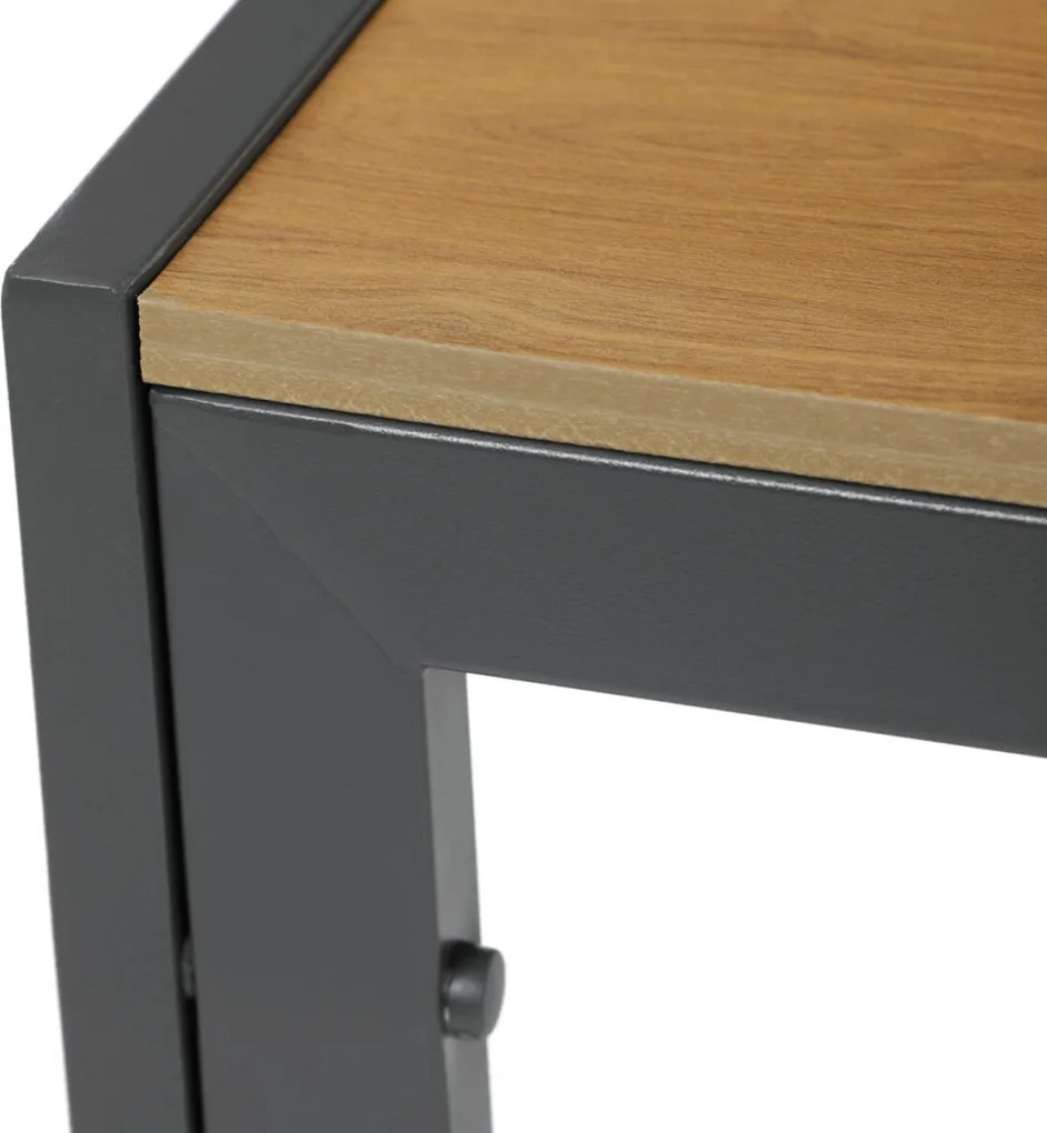 Kerti asztal 150x89 cm, fém, polywood, barna (tölgy), OAK