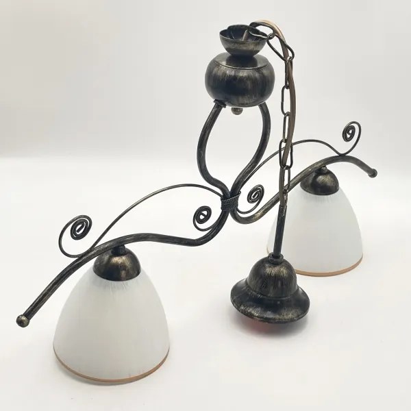 Csillár láncon RETRO 2xE27/60W/230V bronz/patinás